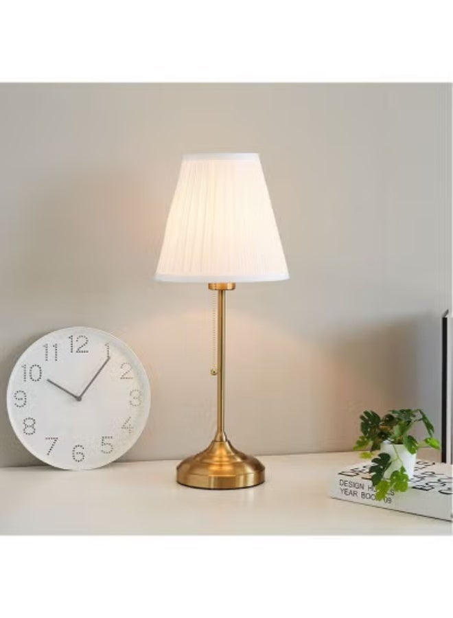 Beauenty Modern Table Lamp for Bedroom, Gold Bedside Lamp, Farmhouse Nightstand Lamp with Pull Chain Switch, 20" Small Table Lamp for Reading, Hotel, Buffet Candlestick - Image 5